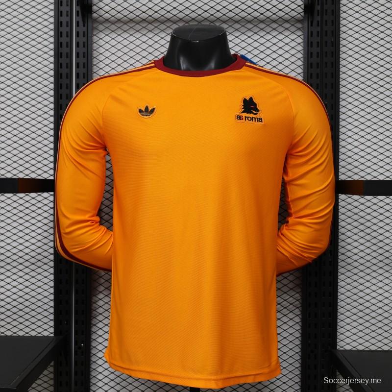 قميص لاعب طويل الأكمام من الإصدار الخاص باللون البرتقالي، طراز 2026، من AS Roma وAdidas Originals