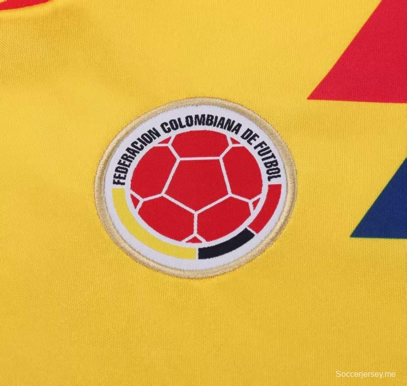 قميص كولومبيا الرسمي للمنتخب الوطني من طراز ريترو 1990