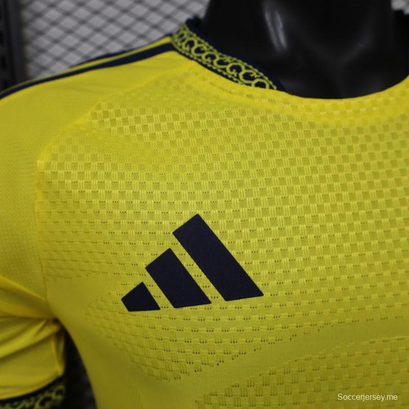 قميص فريق النصر لكرة القدم للموسم 2026/2027 - اللون الأصفر الفاتح (قميص المباريات على أرض الفريق)