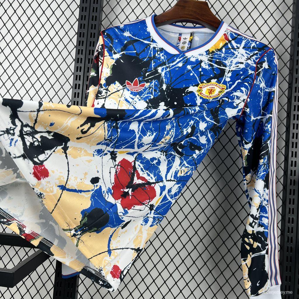 قميص مانشستر يونايتد × ستون روزز بأكمام طويلة للرجال لموسم 2025/26