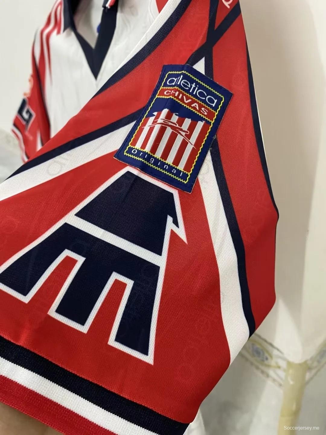 قميص أبيض ريترو 98/99 تشيفاس جوادالاخارا خارجي أبيض
