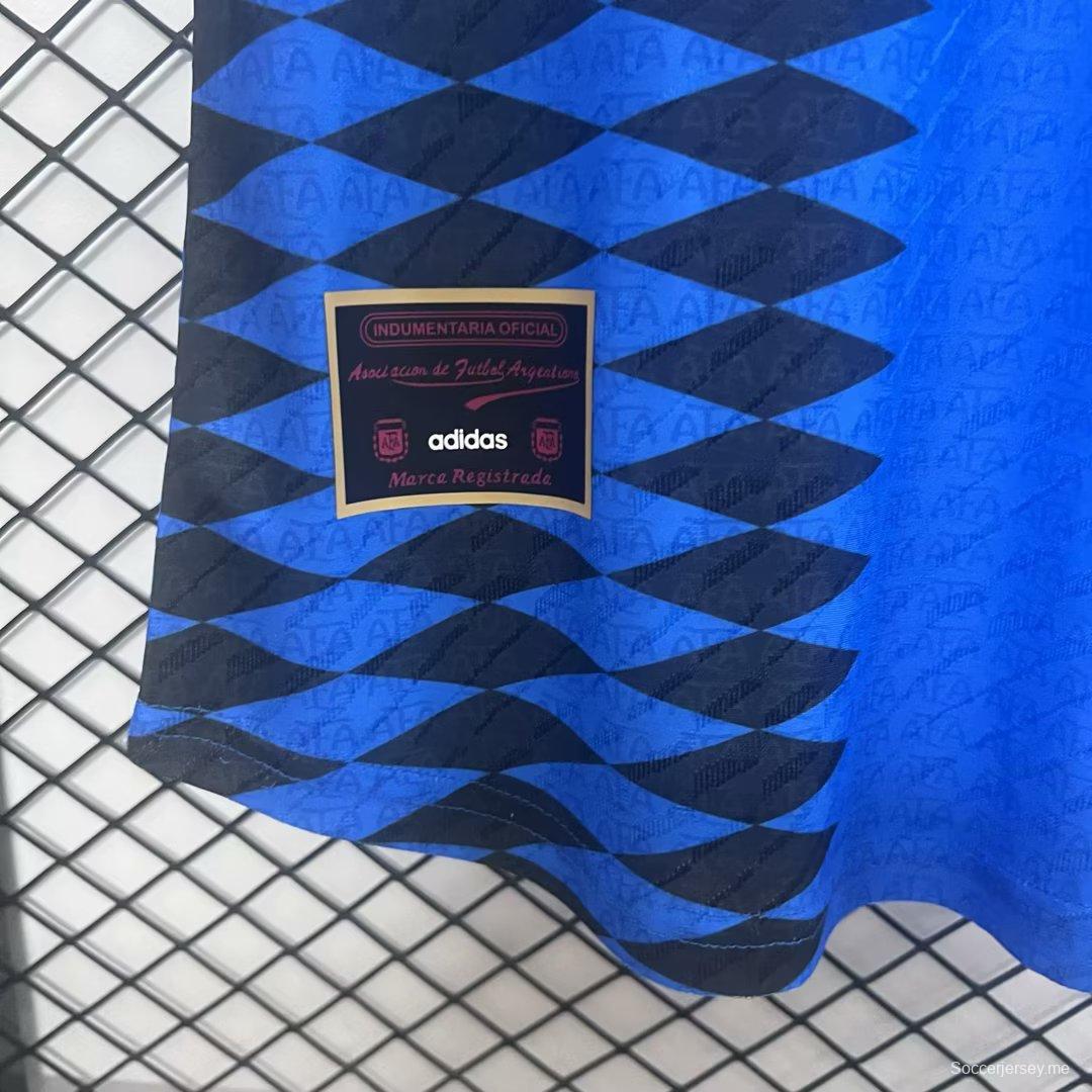 قميص أرجنتيني أزرق ريترو 1994 أزرق اللون أزرق قديم إصدار اللاعب 1994
