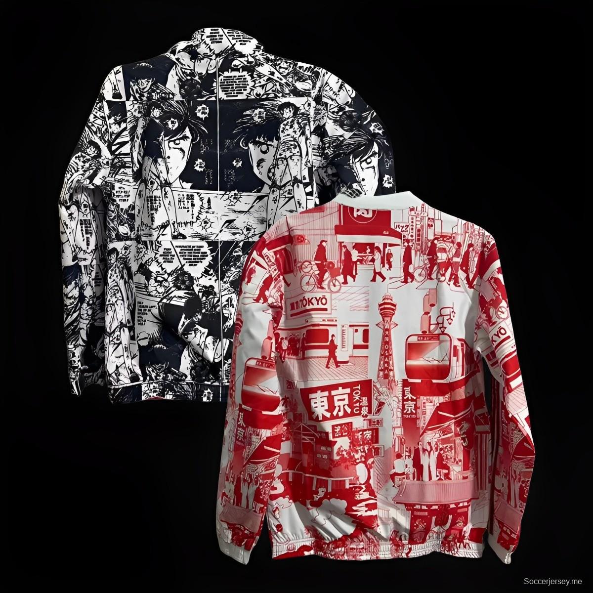 2023 جاكيت كابتن تسوباس × طوكيو ريد 2023 ياباني قابل للانعكاس بسحاب كامل قابل للانعكاس
