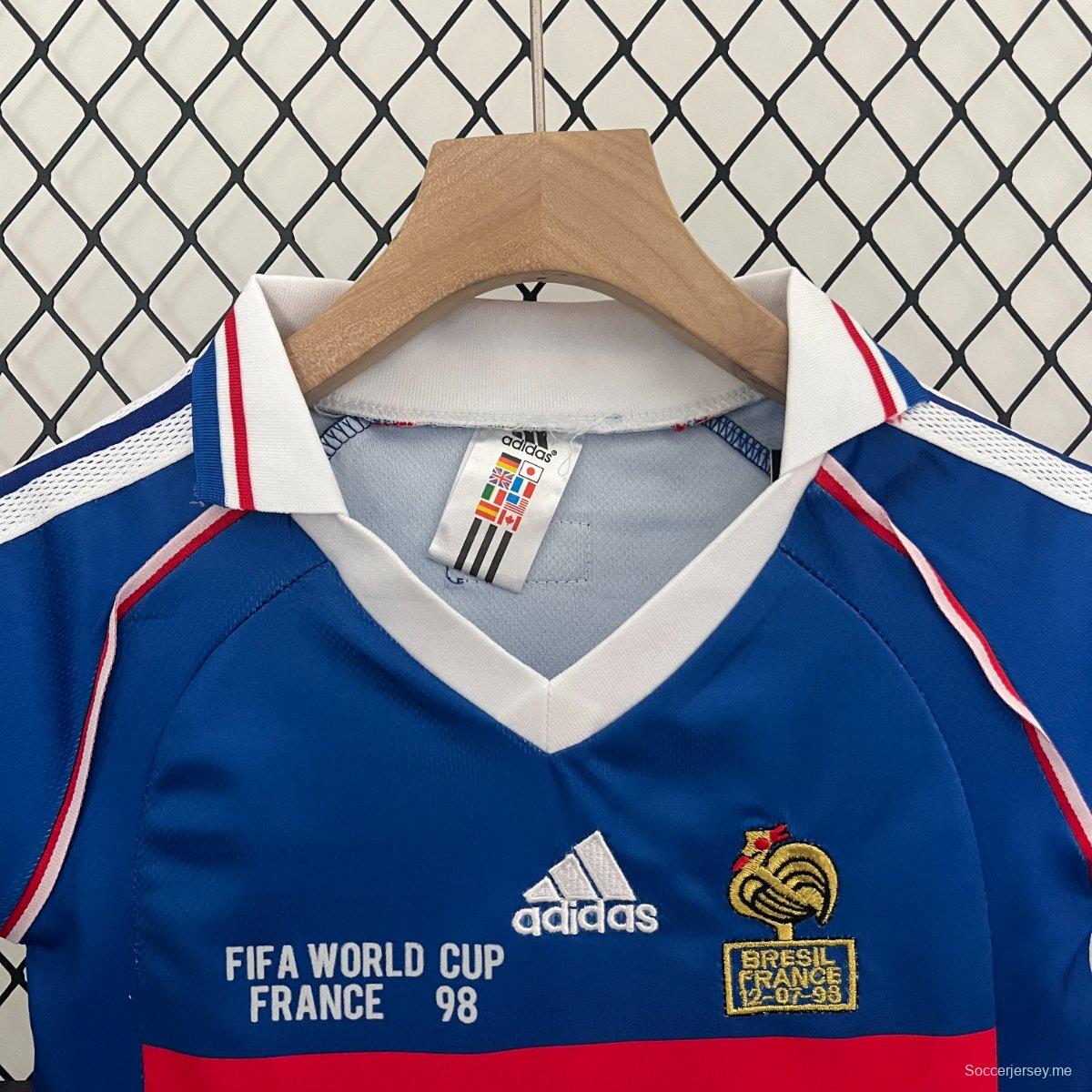 قميص منتخب فرنسا للأطفال 1998 ريترو 1998 للأطفال
