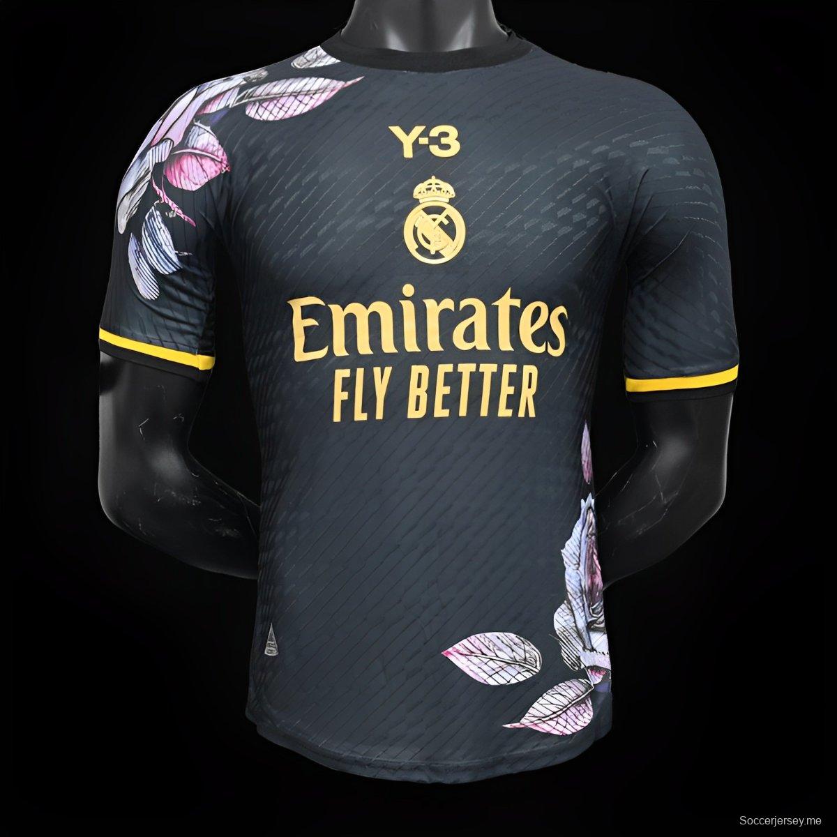 إصدار اللاعب 2024 ريال مدريد × Y3 قميص خاص أسود خاص 2024 ريال مدريد × Y3
