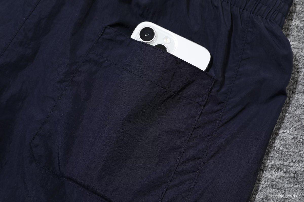 24/25 يوفنتوس سترة واقية من الريح باللون الكحلي + بنطال طويل + بنطلون طويل