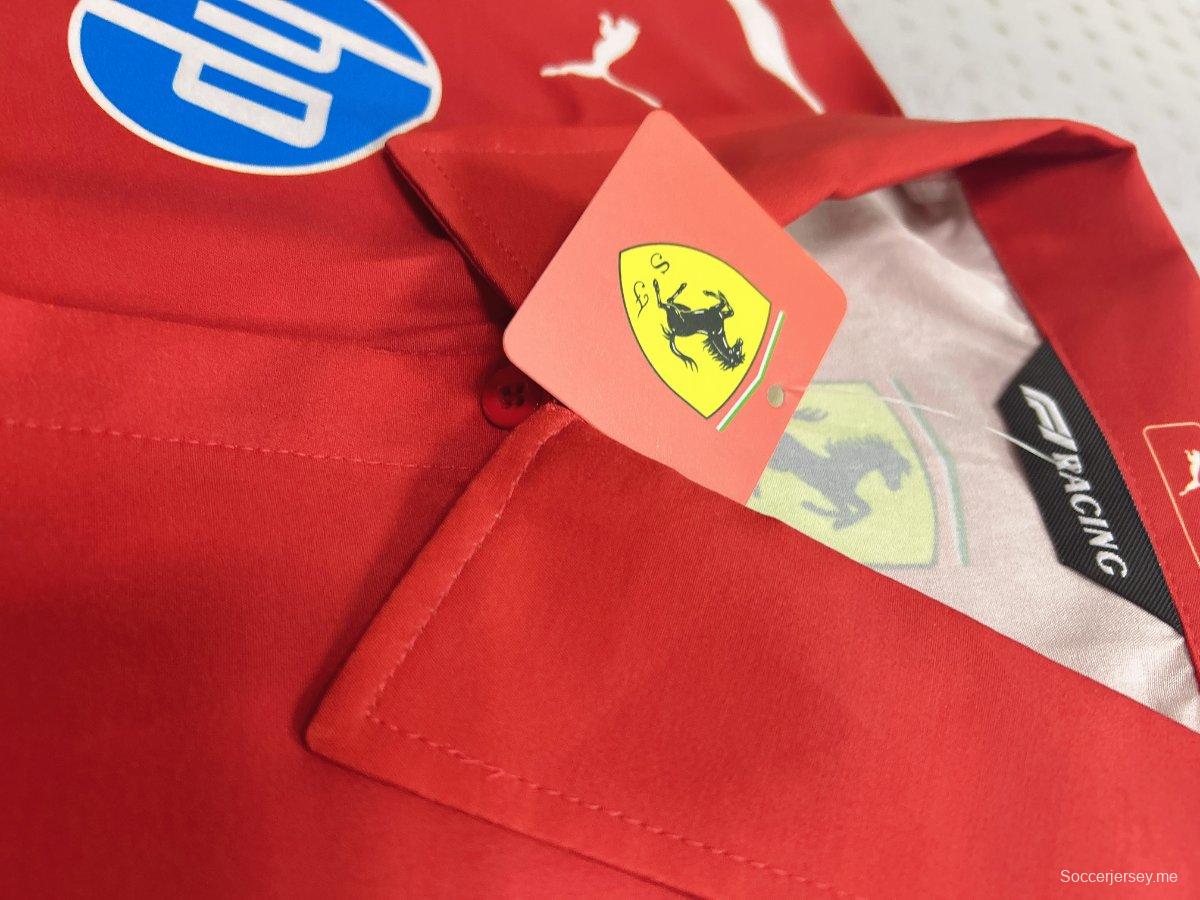 قميص فريق سكوديريا فيراري 2025 فريق سكوديريا فيراري 2025 بأكمام قصيرة - طراز سباقات الفورمولا 1