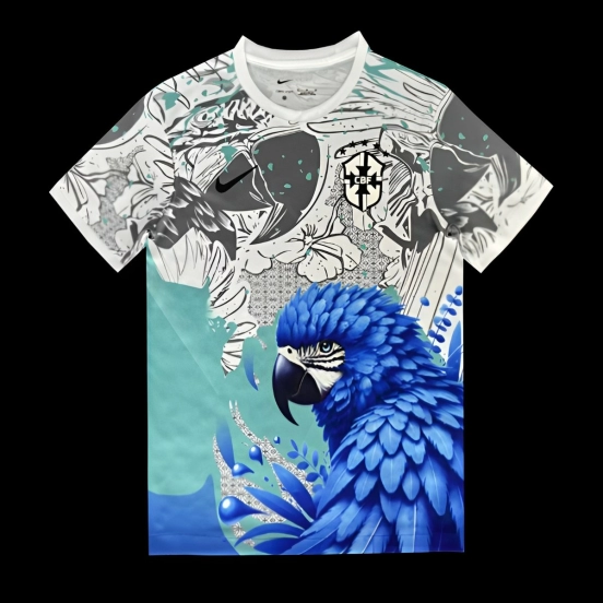 2025 البرازيل 2025 قميص خاص بالببغاء الأزرق الأزرق