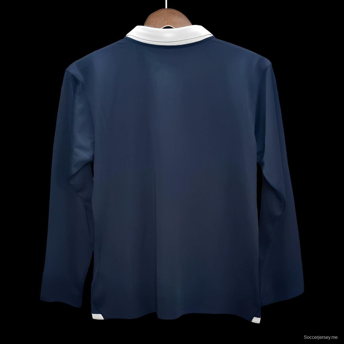 قميص رجعي بأكمام طويلة أكمام طويلة ريترو 2014 فرنسا الوطن 2014