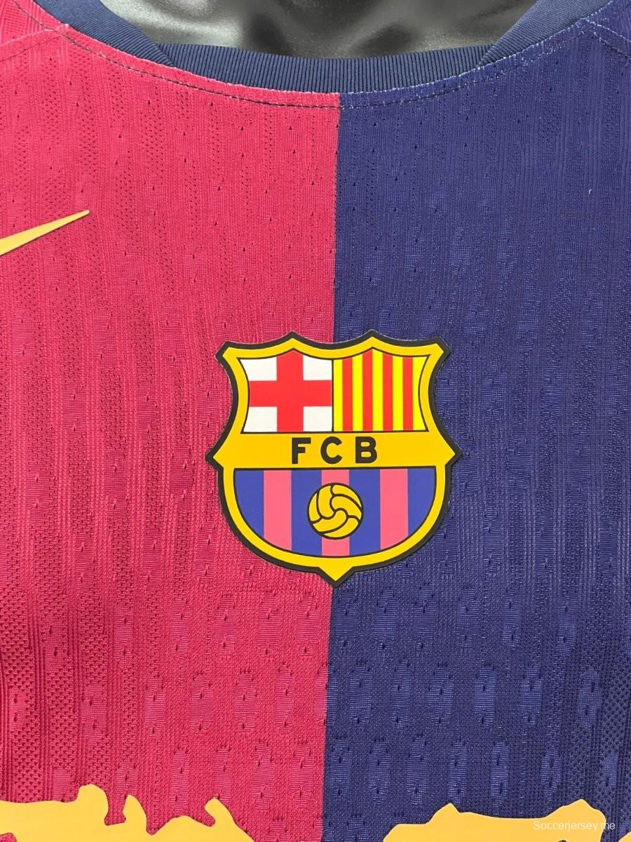 إصدار اللاعب 24/25 برشلونة × ترافيس سكوت قميص بأكمام طويلة الأكمام للمنازل