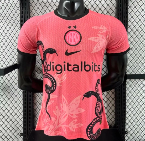 Player Version 25/26 Inter Milan Pink with Snake and Floral Pattern Jersey