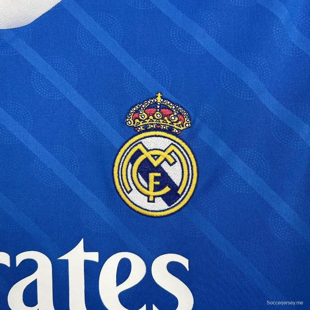 25/26 قميص ريال مدريد الثالث أزرق طويل الأكمام أزرق اللون