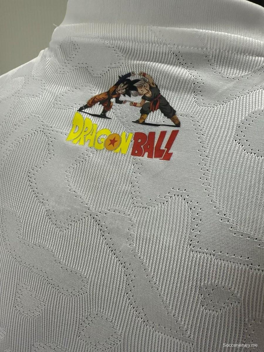 إصدار اللاعب 25/26 قميص خاص أبيض اللون أبيض اللون أبيض اللون من باريس سان جيرمان × دراغون بول