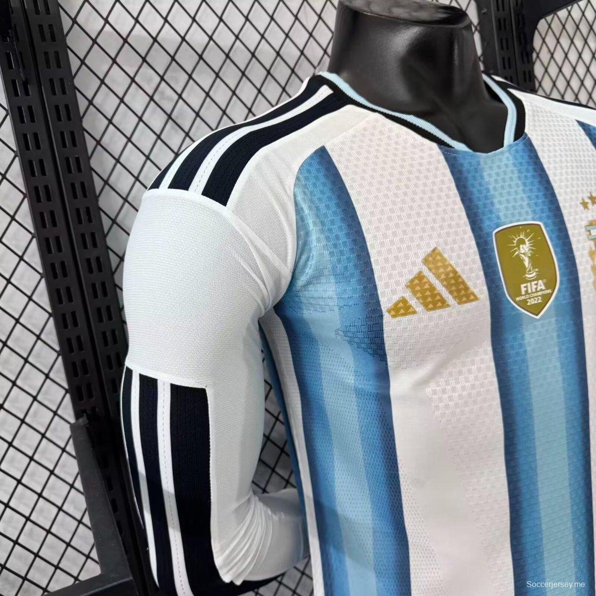 نسخة اللاعب 2026 قميص منتخب الأرجنتين بأكمام طويلة الأكمام للبيت الأبيض