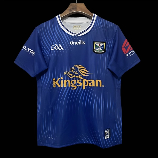 25/26 قميص فريق كافان GAA أزرق بحافة بيضاء للبيت