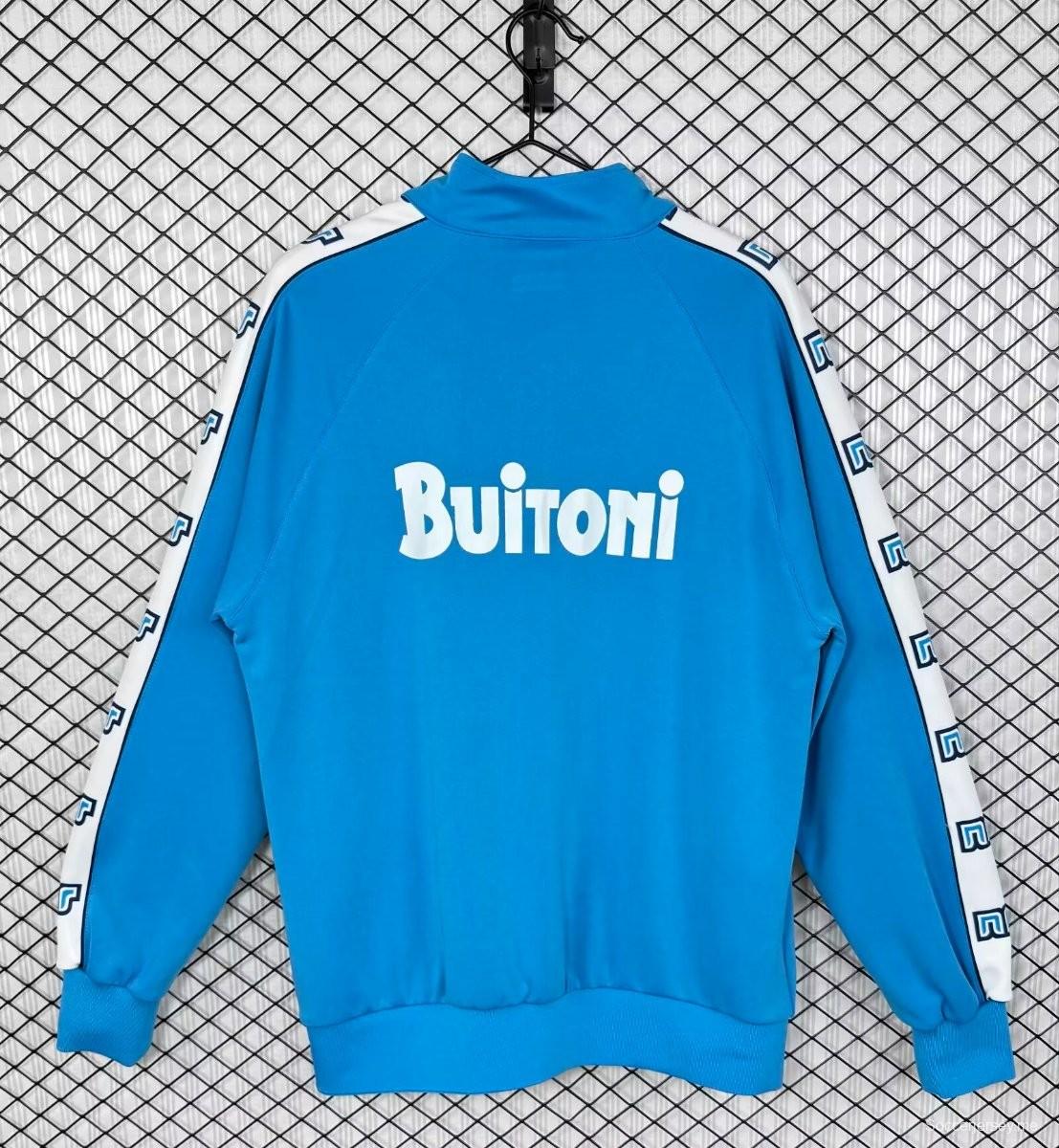 سترة ريترو 87/88 نابولي الرئيسية بسحاب كامل