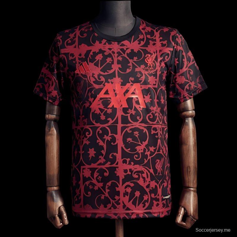 25/26 قميص تدريب ليفربول أحمر وأسود