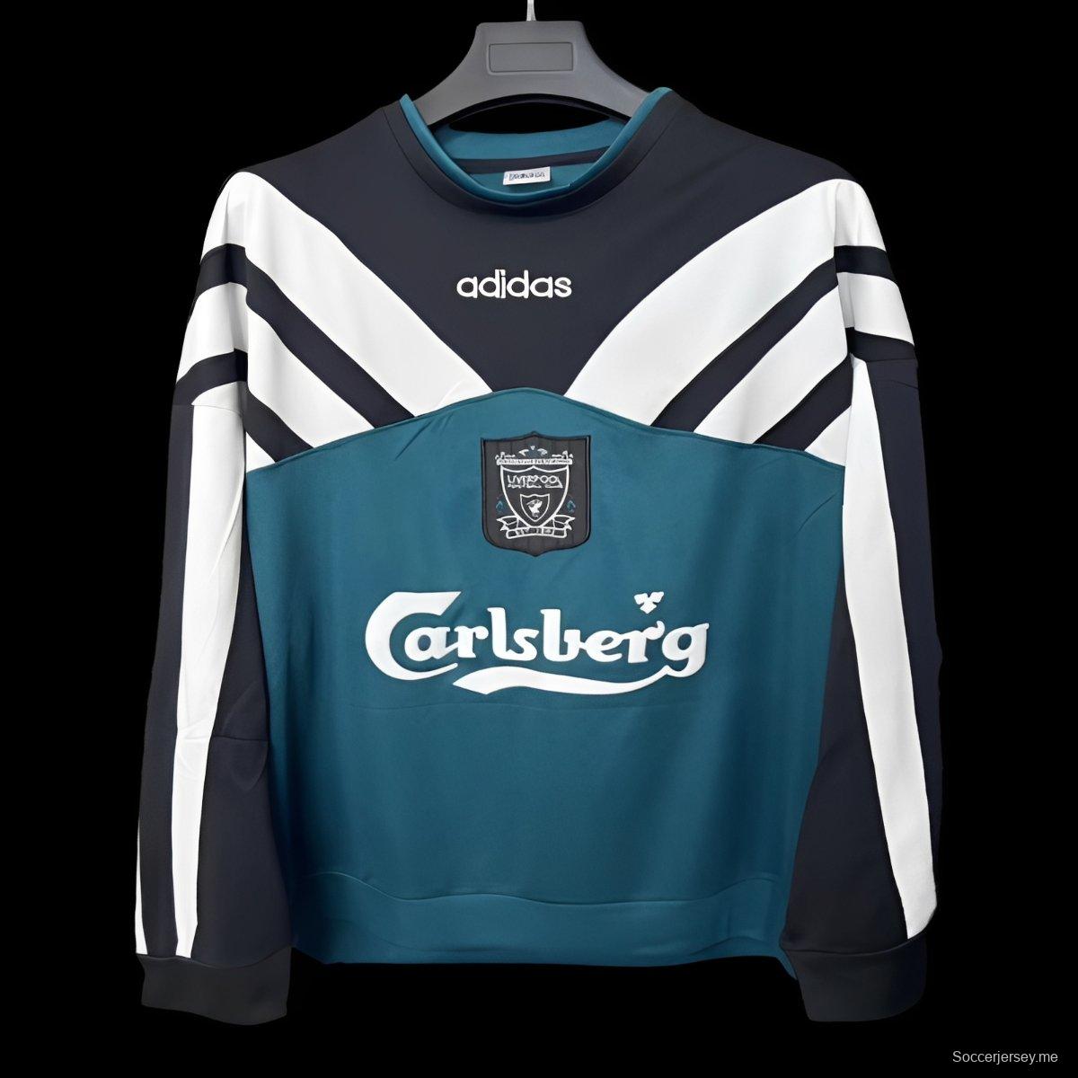 سترة بقلنسوة خضراء من ليفربول موديل 95/96