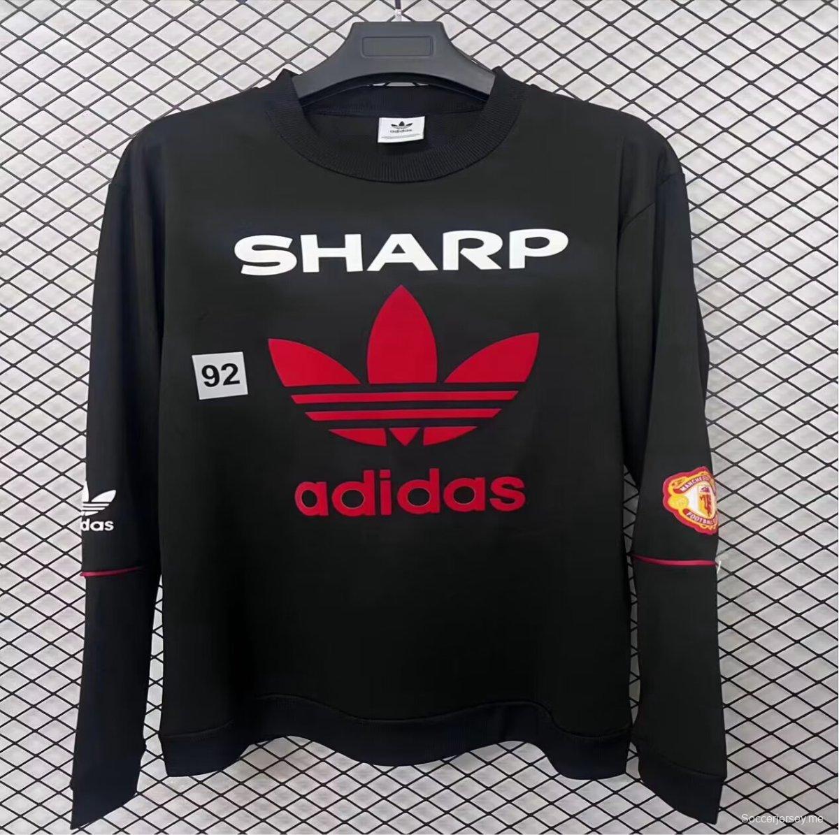 26/27 مانشستر يونايتد - قميص رياضي أسود من Adidas Originals طراز Bringback 90/92