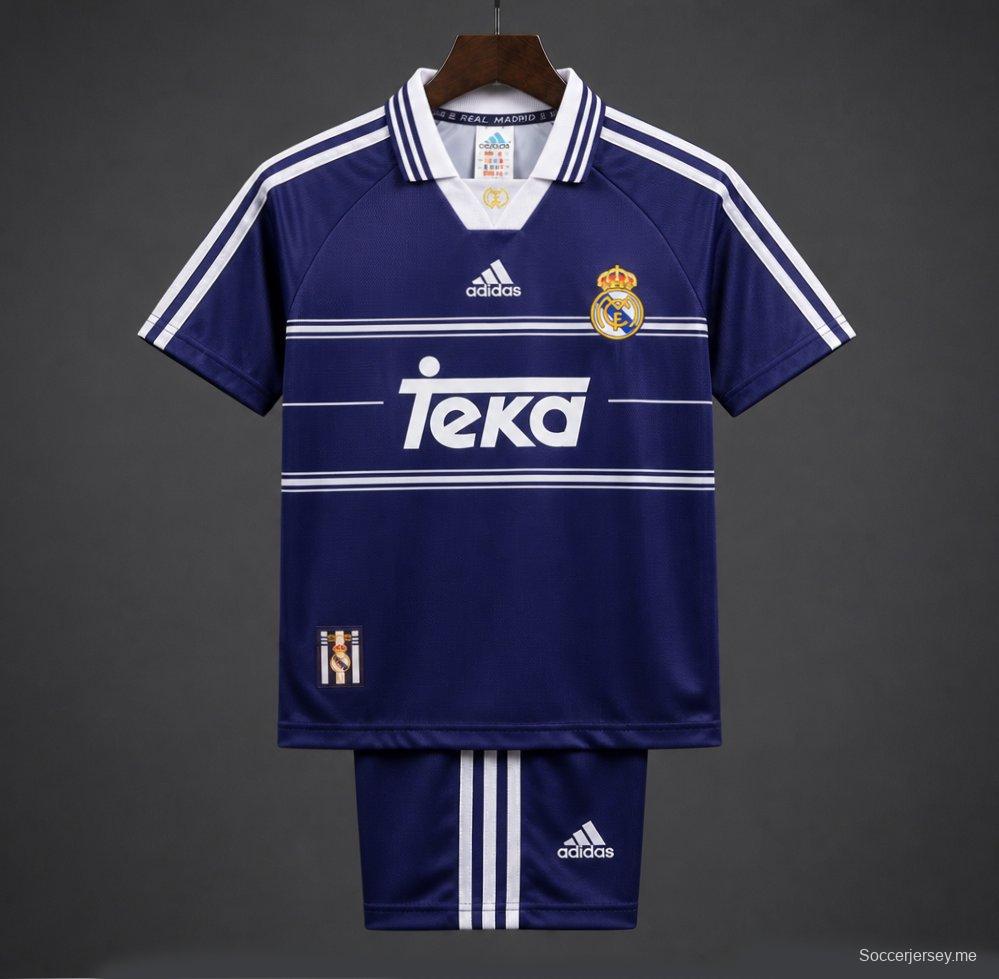 قميص ريال مدريد الأزرق الداكن للعب خارج أرضه من موسم 98/99