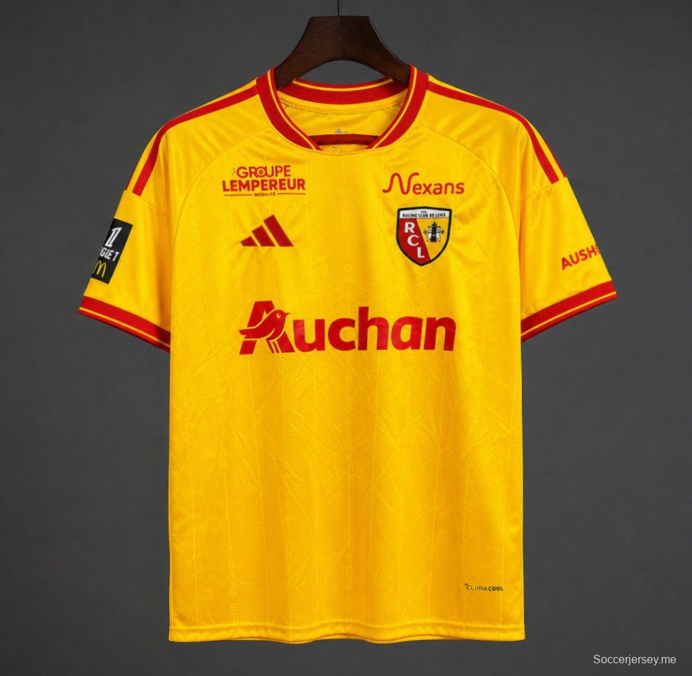 26/27 قميص فريق RC Lens الأصفر والأحمر (للعب على أرضه)